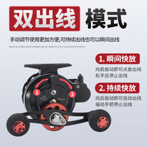 Raft wheel metal wheel micro-lead Bridge raft fishing wheel one-key slow down self-discharge line valve wheel ice fishing wheel with discharge force front wheel