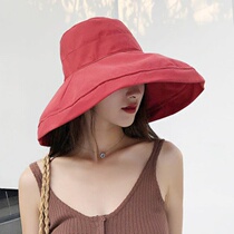 Net red black fishermans hat female spring and summer Korean version of leisure Joker sun sun hat male basin hat tide