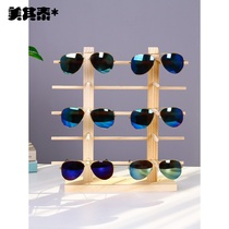 High-end pine solid wood myopia glasses frame Log sunglasses glasses display frame display bracket 