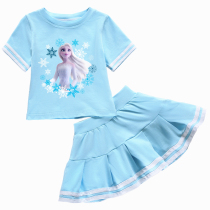 Frozen Aisha Princess Dress Girl Summer Short Sleeve Two Piece Set Children Womens Dress Baby Summer Dress