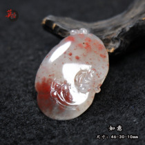 Guilin chicken blood jade red Ruyi pendant ice white clip Red natural jade transfer pendant noble concubine material