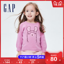 Gap female baby cotton small animal pullover sweater 727466 2021 autumn new childrens clothing sweater top