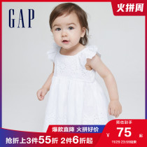 Gap baby sweet square neck dress 663326 2021 summer new childrens clothes cute baby princess dress