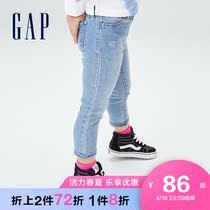 Gap Female Toddler Light-colored washed Hole Jeans 681315 2022 Spring new child Clothing Elastic underpants