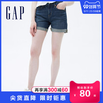 Gap Womens waist wash straight roll jeans 717681 2021 summer new casual shorts women