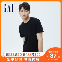  Gap mens casual cotton round neck short-sleeved T-shirt 440775 summer mens solid color refreshing slim-fit top tide