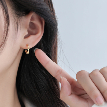 (Xiangnan) 925 sterling silver Mobius ring earrings niche earrings 2023 hot style summer high-end female earrings