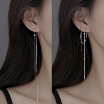 (Lane South) 925 sterling silver four-pointed star ear line simple niche design female earrings Xia Xian face thin drop earrings earrings