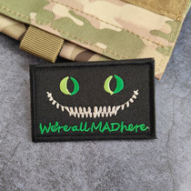 Chaidshire Cat Embroidery Magic Sticker Chapter with Tooth Mouth Smile Personality Morale Badge badge Backpack Sticker Funny Creative Badge