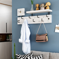 hanging rack living room wall wall sticker wall creative solid wood seamless clothes hole free wall hanging