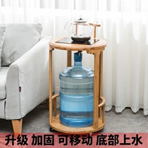 Nanzhu tea table small table with kettle living room drinking bucket rack Mahjong table several shelves can be moved