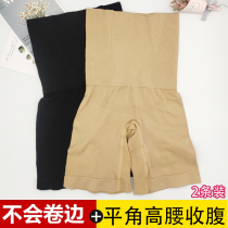 Lady High Waist Flat Corner Close-up Skintight Underpants Woman Super Tight Slim Fit Big Code Postnatal Bungles Waist-to-hip Breathable Safety Pants
