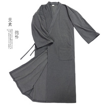 Autumn and winter large size mens robes Chinese style Hanfu robes Zen clothes Japanese kimono robes bathrobe ancient style pajamas