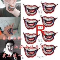 Suicide squad Hallie Quinn with clown lips oversized tattoo stickers buy two get one free