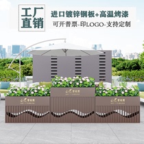 Wrought iron flower box Outdoor combination custom rectangular planting box Real estate sales department outside the flower trough flower pool flower bed