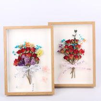 Creative handmade dry flower photo frame diy solid hollow frame swing table hanging wall Yongsheng Flower Show frame