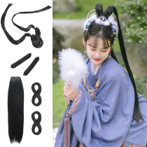 Houyushan ancient style Hanfu cute bunny ear wig package hair piece combination and matching package No 6 has a tutorial
