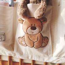 Cotton crib storage bag hanging bag baby bedside diaper diaper diaper diapers storage bedside storage bag