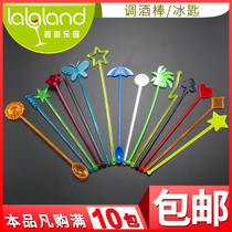 Super multiple Bars Ice Spoon Ice Longer Ice Longer Stir Disposable Plastic Bars Plastic Mixing Rod Cocktail