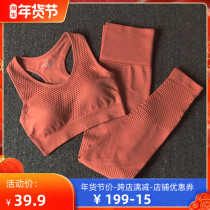 Elastic beauty back sports bra fitness yoga clothing fashion ankle-length pants quick dry sweat absorption breathable sports underwear set