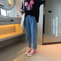 Girl Loose Jeans 2022 Spring Dress New CUHK Child Foreign Air Casual Turnip Pants Children 100 Hitch Daddy Pants