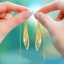 Suitable for round face flow Suearrings 2021 New wave display face small net red burst anti-lose ear line unique ear pendant