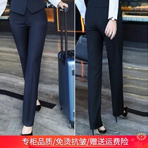 Western Pants Woman Career Straight Drum Spring Summer Sensation Lengthened Version of Slim Big Code Bank to Work Positive Clothing Long Pants