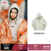 FILA FUSION Fairtide Card 2022 Spring New Pint Warm Brush Down Movement Easy even Hooded Sweatshirt Woman