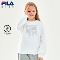 FILA KIDS Philharmonic childrens clothes girls big childrens pullover sweatshirt 2021 Autumn New knitted sweatshirt women