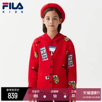 (Tiger Year Parenting) FILA KIDS File Men and women Childrens sweater cardiotheca 2022 spring new red