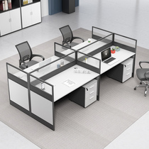 Desk minimalist Hyundai 2 4 6 8 People with screen working position Staff Four Screens Desk Chair Composition
