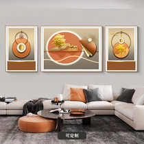 Symbolic geometric living room decoration painting aluminum frame triptych wall painting modern luxury abstract sofa background wall mural