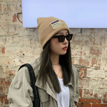  Autumn and winter hats mens trendy melon peel hats Korean wool hats Yuppie black knitted hats Hip-hop warm cold hats cotton hats