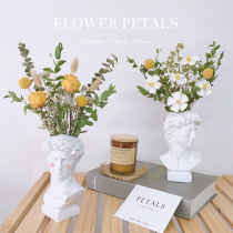ins Nordic figure head vase Rose Eucalyptus leaf dried flower bouquet Real flower Air-dried natural living room ornaments