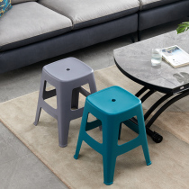 Plastic stool extremely thick household stackable adult bench round stool durable low stool living room high stool square stool chair