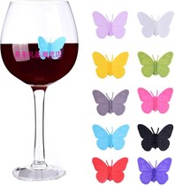 Creative silicone butterfly cup discriminator Red wine glass marker sticker Party wine glass discriminator Teacup identification sticker