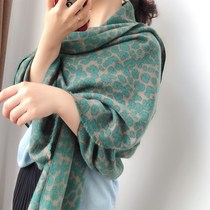 Net red avocado green high-end 2021 new cashmere scarf female autumn and winter Joker Korean version thick shawl dual use