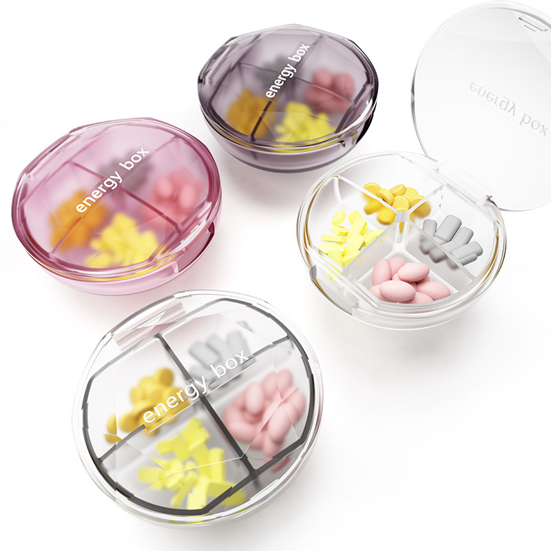 Transparent medicine box household portable drug collection box sub-pack small mini small medicine box 7 days packing box