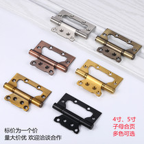 Stainless Steel 4 inch 5 inch female hinge door indoor wood slotted butterfly silent gold black household letter leaf