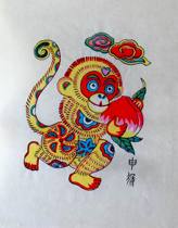 YXM Wu Qiang Woodblock new Year painting heart 12 zodiac monkeys Generations Fenghou folk art boutique