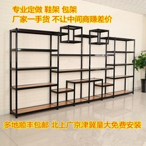Customized shoe store shoe rack display rack floor shop live room shoe shelf clothing store shoe display rack burst