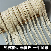Pure cotton cotton thread wide lace white dress decoration belt kindergarten ring creation lace handmade diy fabric accessories