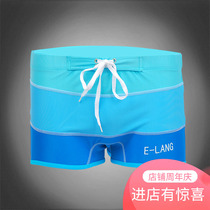 Yilang swimwear fashion mens flat corner swimming trunks hot spring men plus size fattening quick-drying fat swimsuit