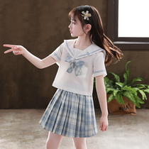  Girls jk uniform Autumn womens big childrens skirt Childrens pleated skirt dress Girls summer summer suit College