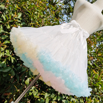 Skirt support lolita rainbow clouds marshmallow lolita boneless soft yarn daily violence skirt support light summer
