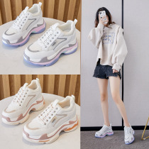 Small height artifact This years popular inner height-increasing dad shoes womens summer breathable super fire white shoes