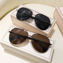Ultra Cool Tea Color Pilot Sunglasses Mens Curry Wave Polarized Sunglasses 2021 New Drive Dedicated Ride