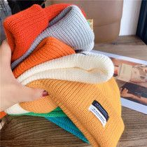 Korean academic style patch wool hat children couple warm cold hat mens all-time fashion knitted hat tide