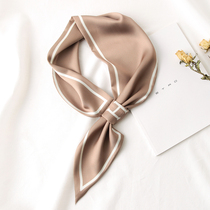 Silk scarf small strip female spring and summer spring and autumn streamers professional wild temperament thin scarf suit Korean small scarf collar collar