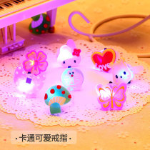 Cute creative cartoon childrens luminous ring flash led ring Stall square kindergarten small toy gift